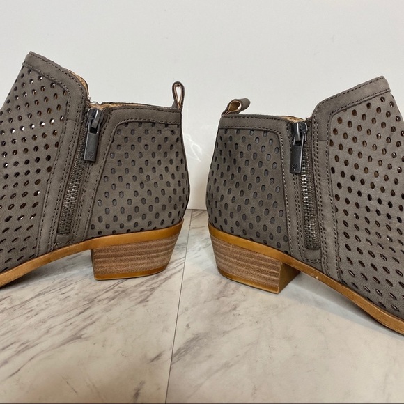 Lucky Brand Basel Laser Cut Leather Gray Bootie 6M - Picture 8 of 12